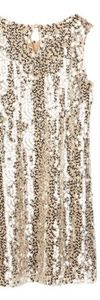 Gold sequin shift dinner dress